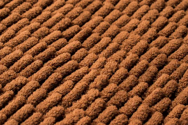 Kahverengi Yumuşak Halı Dokusunu Çizgi Deseniyle Kapat — Stok fotoğraf