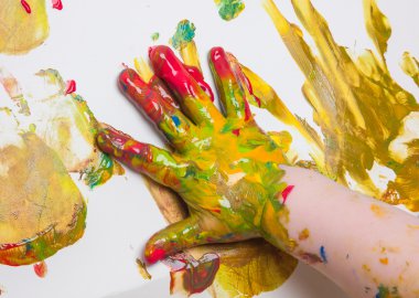 Picture drawn by a child's palm
