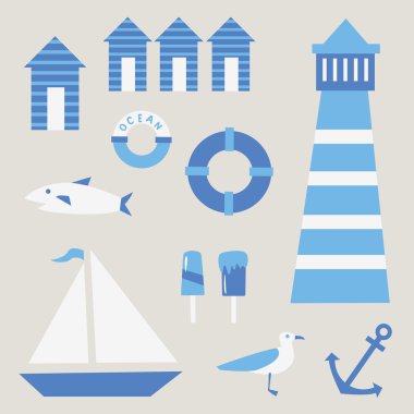 Bir dizi deniz simgesi