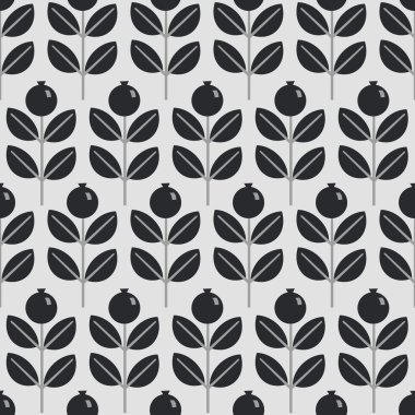 Yapraklar ve böğürtlenlerle kusursuz desen