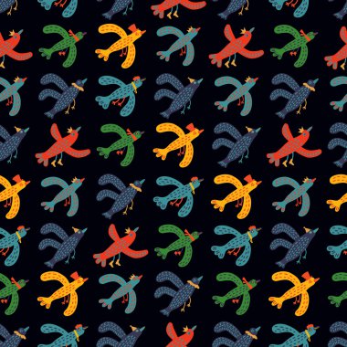 Sevimli kuşlarla kusursuz desen