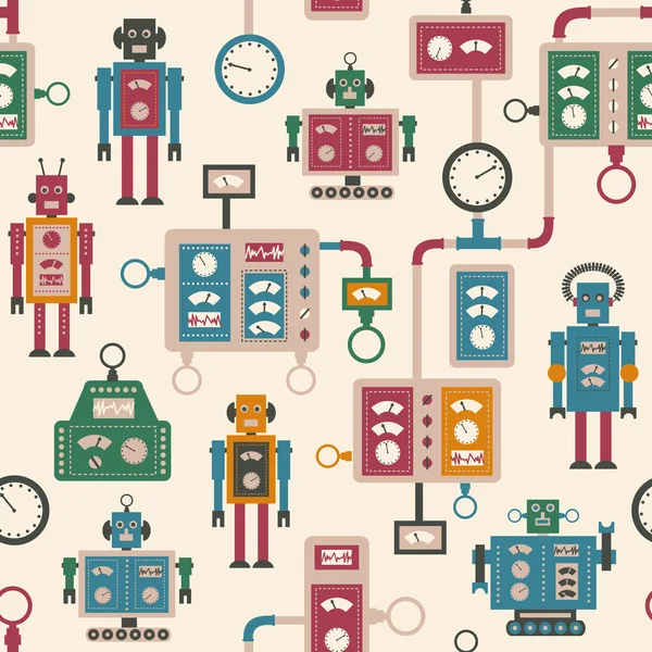 Çizgi film retro robotlar ile Seamless Modeli