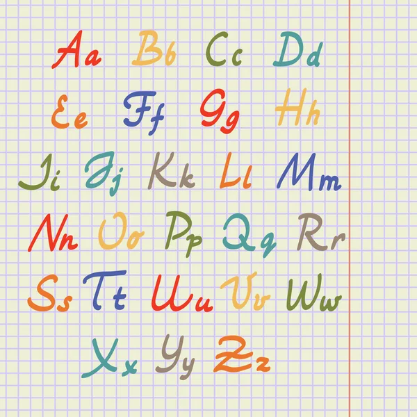 Kalligrafische alfabet. Hand getrokken brieven — Stockvector