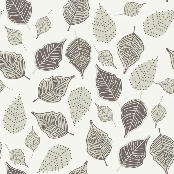 Autumn seamless pattern with leaves — Stock Vector