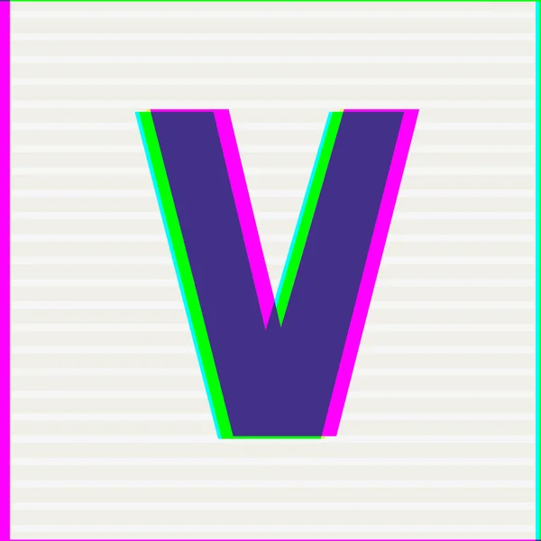 Tipo de letra letra V — Vector de stock