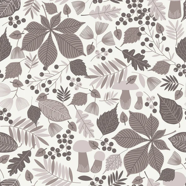 Modèle sans couture automne avec des feuilles — Image vectorielle