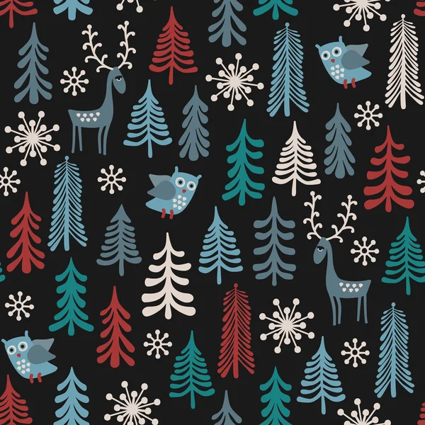 Fundo sem costura para o inverno e tema de Natal — Vetor de Stock