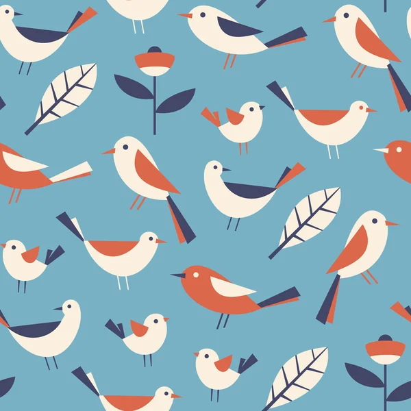 Seamless pattern with birds — Stock Vector