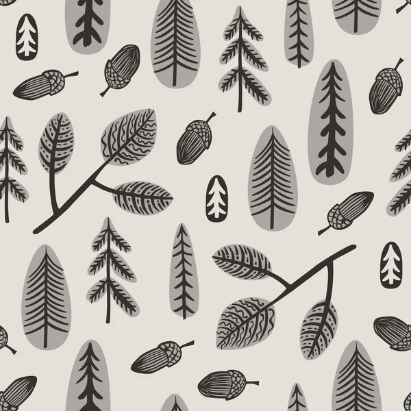 Autumn forest seamless pattern — Stock Vector