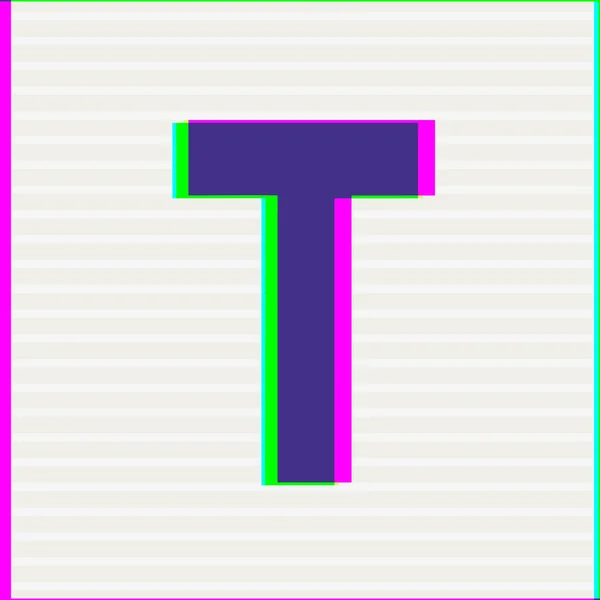 Font typ bokstaven T — Stock vektor