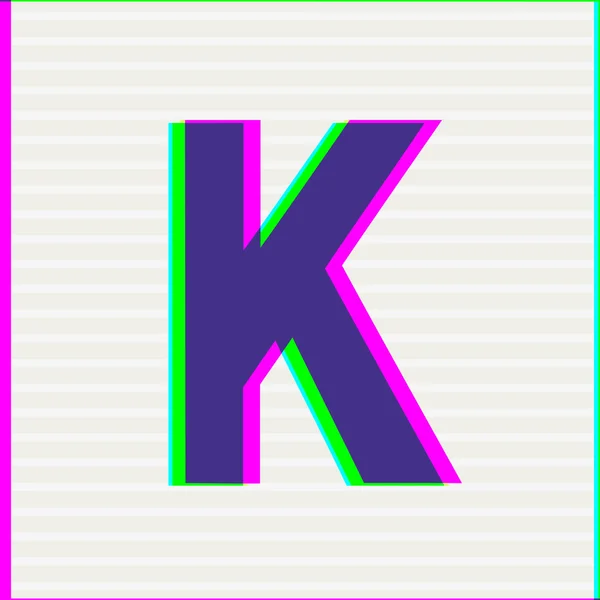 Lettertype type letter K — Stockvector