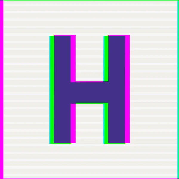 Font type letter H — Stock Vector