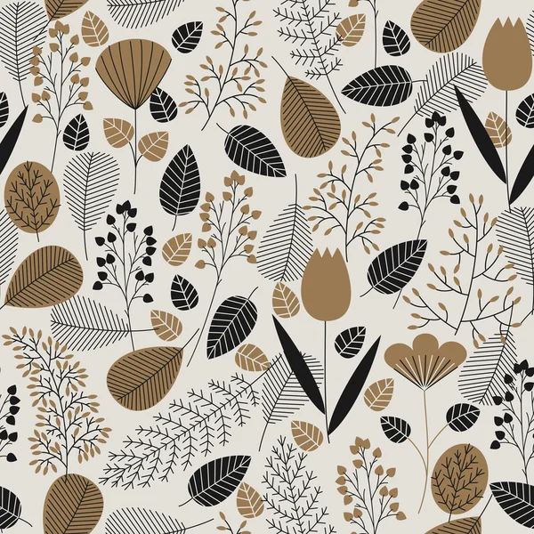 Seamless pattern with cute plants Vector Graphics