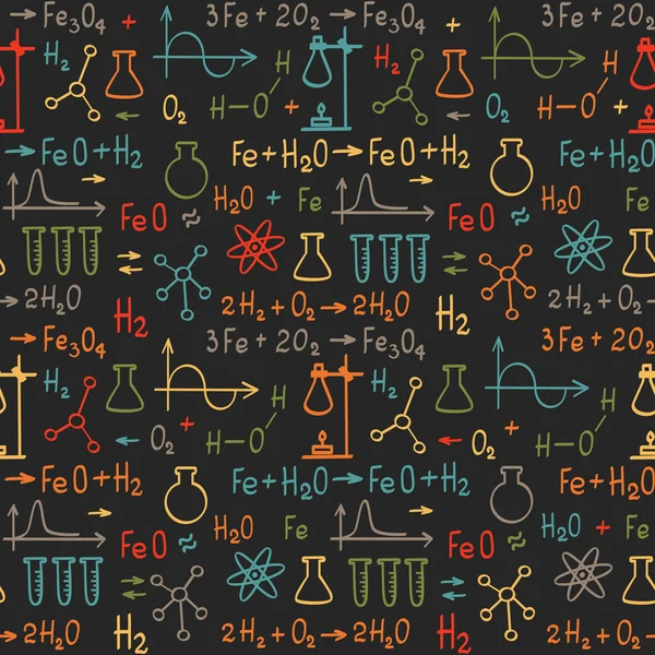 Dibuje a mano química patrón sin costura Vector De Stock