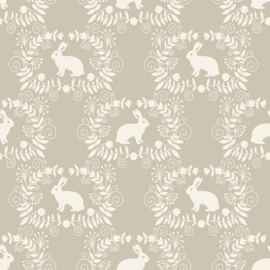 Sevimli beyaz tavşan ile Seamless Modeli