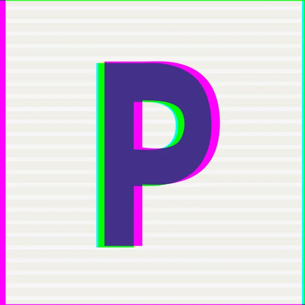 Lettertype type letter P — Stockvector