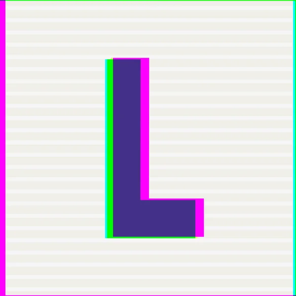 Lettertype type brief L — Stockvector