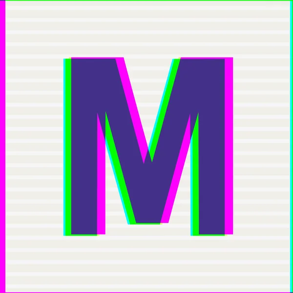 Písmo typ písmeno M — Stockový vektor
