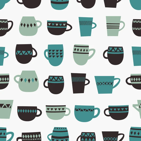 Naadloos patroon met cups — Stockvector