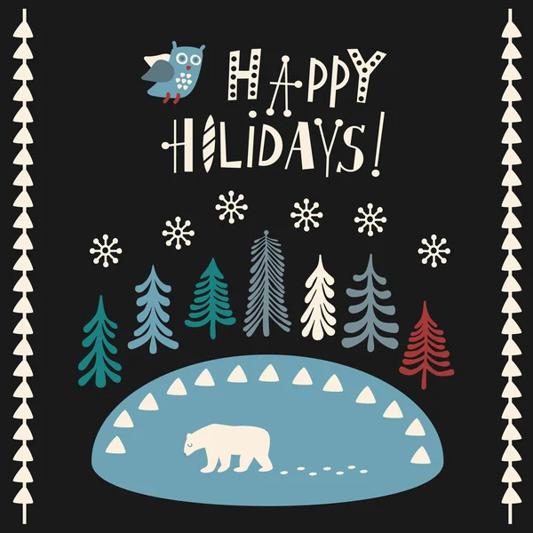 Metin ile mutlu tatil tebrik kartı