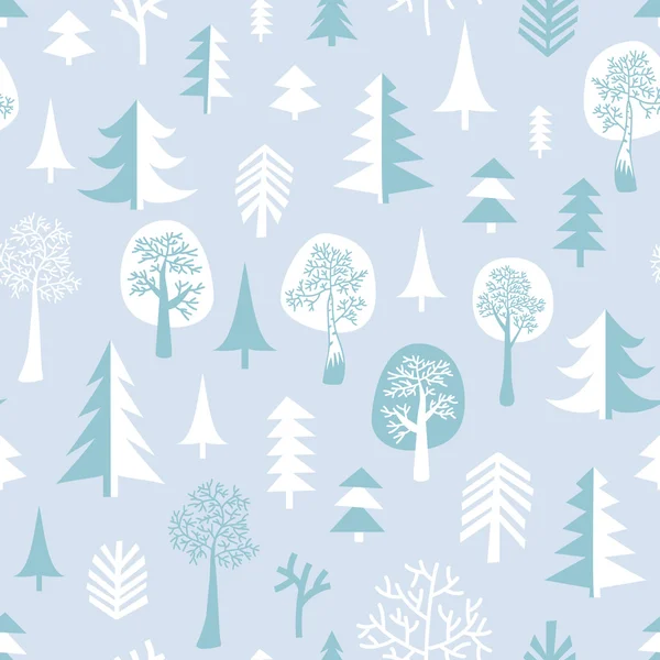 Seamless winter forest background — Stock Vector