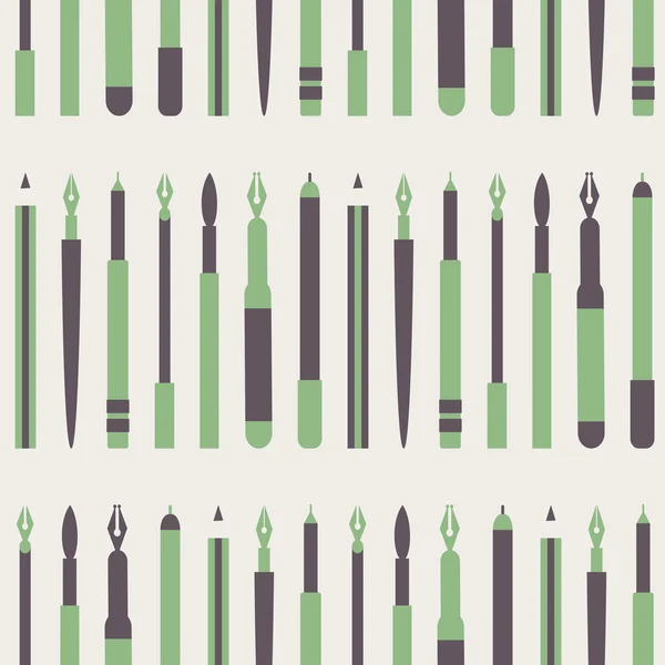 Seamless mönster med pennor — Stock vektor