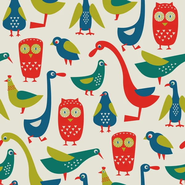 Seamless pattern with birds — Stock Vector