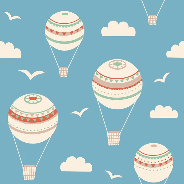 Seamless pattern with air balloons — Stock Vector