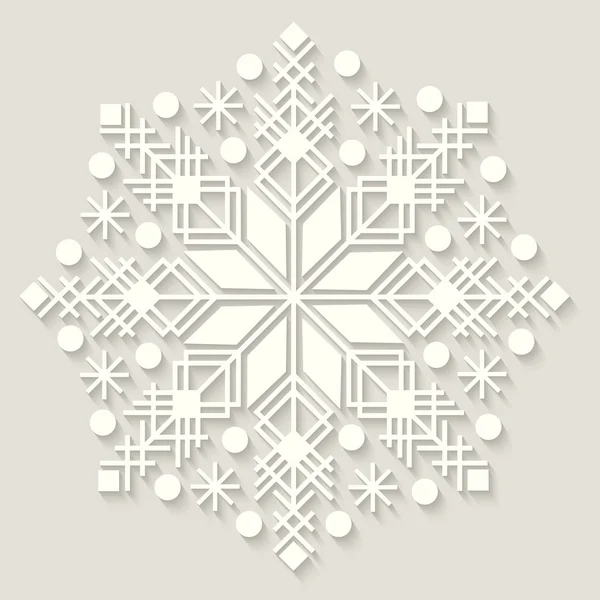 Découpe papier flocons de neige thème de Noël — Image vectorielle