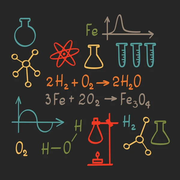 Ruční nakreslení chemie — Stockový vektor