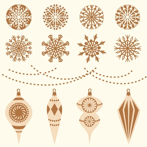 Decorative elements for Christmas and New Year Stock Illustration
