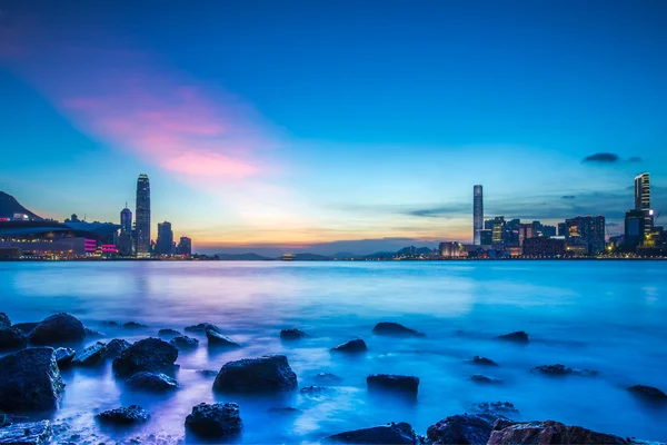 Crepúsculo del puerto de Victoria, Hong Kong —  Fotos de Stock