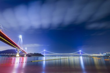 Ting Kau köprü Hong Kong güneşli gün