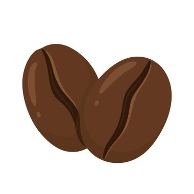 Oval şekilli ve merkezi yivli bir çift kahve çekirdeği. Kahve kökleri ve fasulye anatomisi hakkında ambalaj logoları veya eğitim içeriği için idealdir. Temiz ve minimal tasarım.