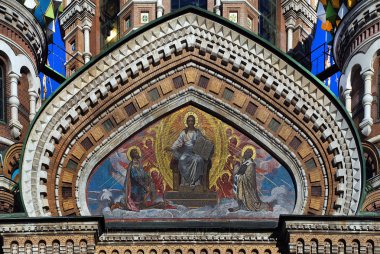 Saint Petersburg kıyamet Ortodoks tapınağın mozaik simgesi.