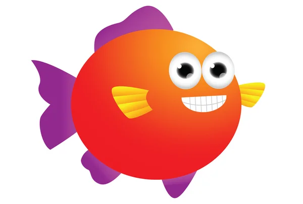 Bonito pez globo de dibujos animados — Vector de stock