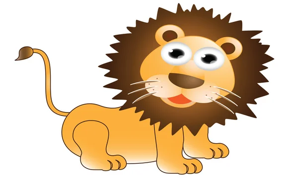 Divertido león de dibujos animados — Vector de stock
