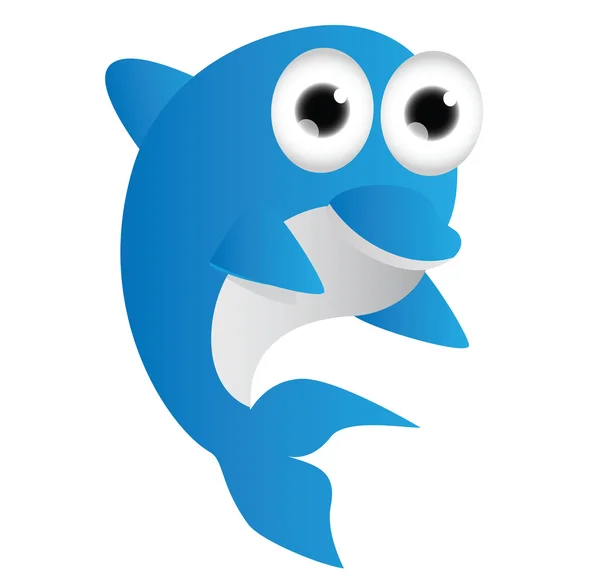 Dibujos animados de delfines azules — Vector de stock