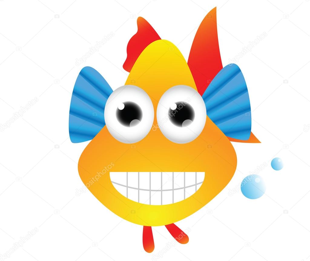 Funny colorful fish cartoon