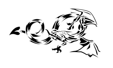 Ejderha illüstrasyon siluet