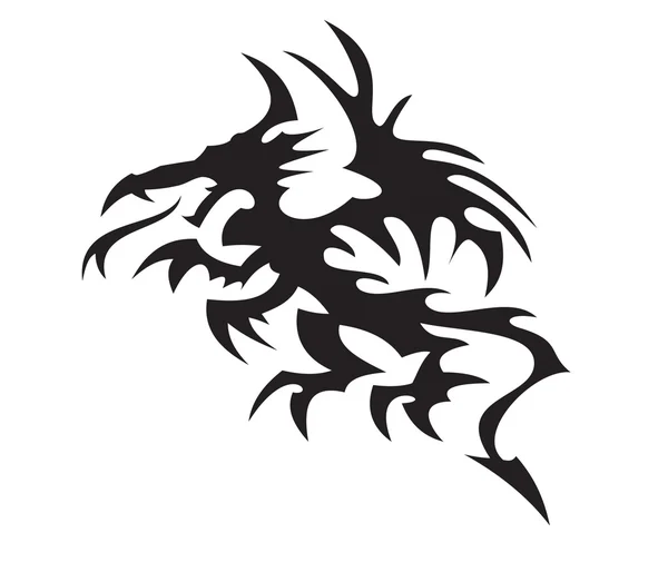 Silueta de dragón — Vector de stock