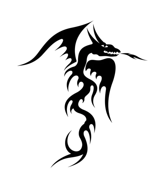 Wings black dragon — Stock Vector