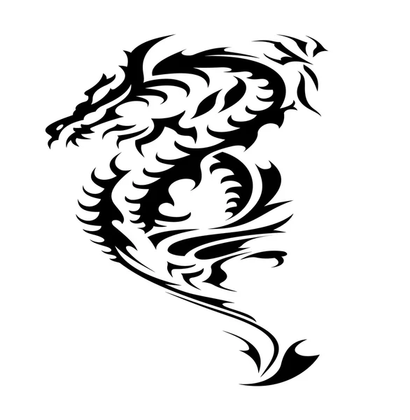 Černý drak ikona — Stockový vektor