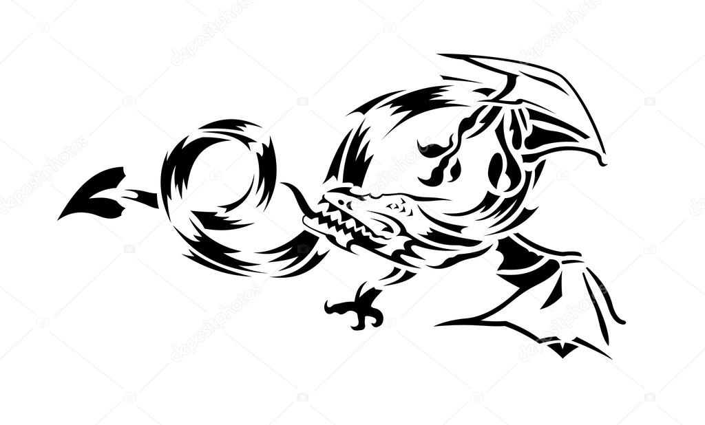 Dragons silhouette illustration