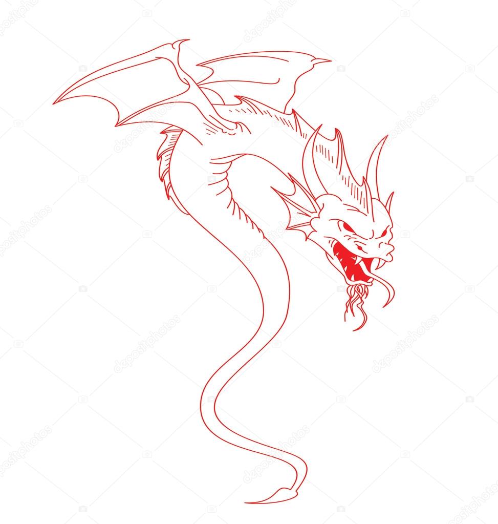 Flying dragon illustration
