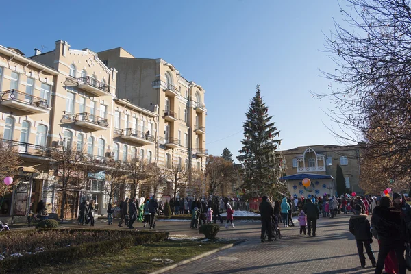 Árvore de Natal da cidade em Kislovodsk — Fotografia de Stock