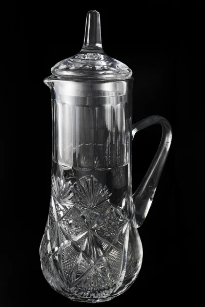 Empty crystal pitcher for juice or water — Stock Photo, Image