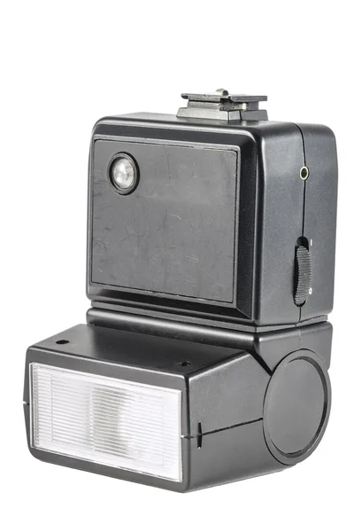 Old black external flash — Stock Photo, Image