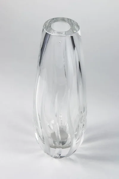 Small empty crystal vase for flowers — Stock Photo, Image