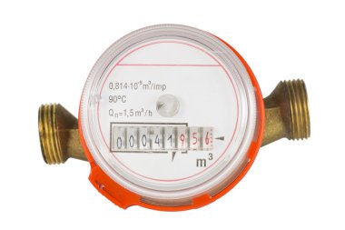 beyaz zemin üzerine su sayacı